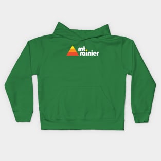 Mt Rainier Washington Retro Kids Hoodie